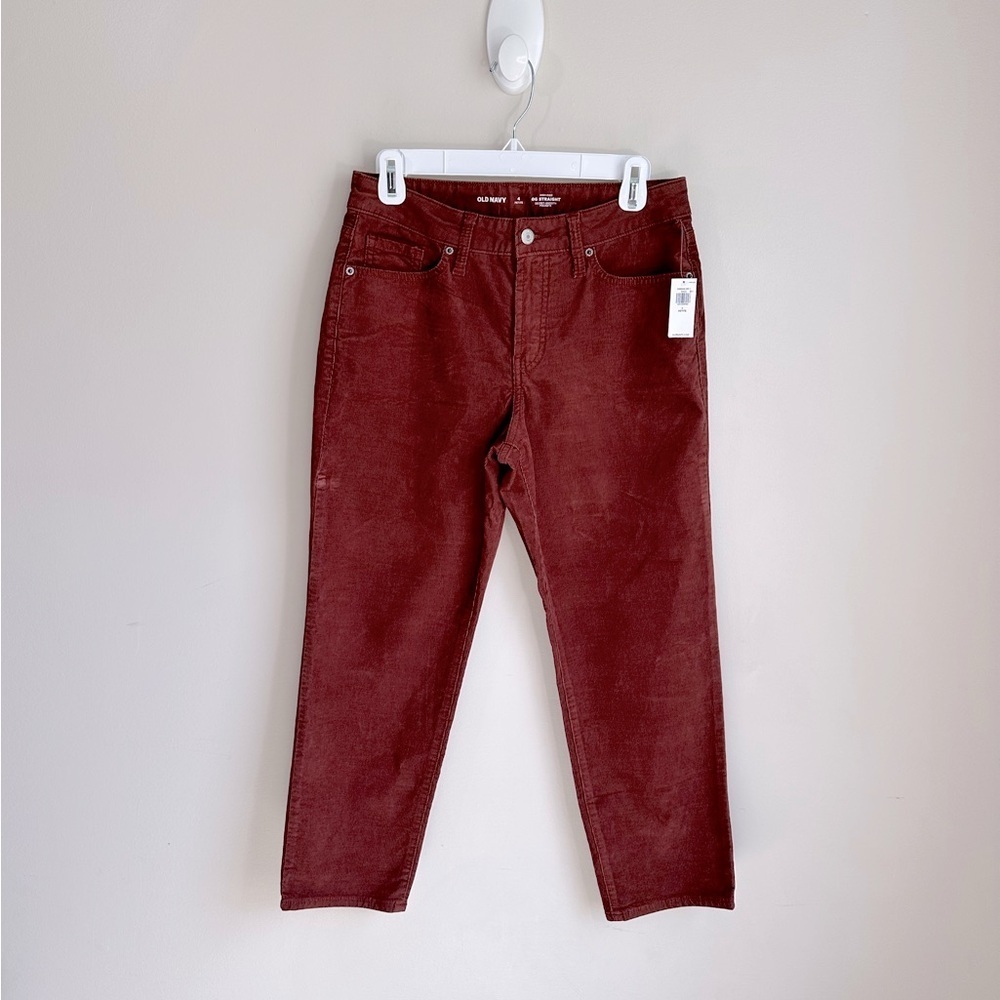 NWT Old Navy High-Waisted OG Straight Leg Corduroy Ankle Pants Red Dirt Size 4P - Picture 14 of 15